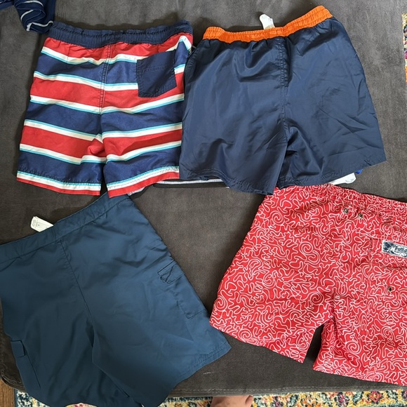 4 swim shirts and 4 swim trunks lot, 8 items total. All youth S/M size 6 and 7. - Picture 2 of 8